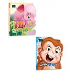 BOOKFORD Animal Shaped Story Board Book - The Bully Elephant, Naughty Monkey - Set Of 2 Story Books For Kids BookFord Publications
