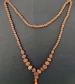 Feel Touch Mart 5 Mukhi Indoneisa Sarva Siddha Rudraksha Mala 1 se 14 Mukhi 1 se 14 Mukhi Rudraksha Mala Original Gauri Shankar & Ganesh Lab Certified Handmade with Silk Red Thread by Feel Touch Mart