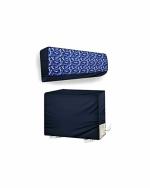 The Furnishing Tree 1.5 Ton Bluestar DLTU Blue Printed PVC Split AC Cover (25.4 x 99.1 cm)