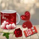 AWANI TRENDS Ceramic Coffee Mug and Chocolate Red Rose and love greeting card For Your Girlfriend ,Boyfriend,Wife And Husband | Valentine's Day,Birthday,Anniversary,New Year Gift -019