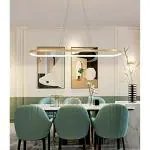 Acco LED Matte Gold Eclairs Shape Led 4 Feet Modern Chandelier/Pendant | 48 Watt | 2 Year Warranty | Made in India | Living Room | Dinning Area | Conference Area | (Cool White -6500K)