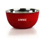 UNINOX Stainless Steel Microwaveable Bowl 1 Pcs (1350l) Red, Airtight Leakproof Lid, Ideal for Picnic and Kitchen Storage
