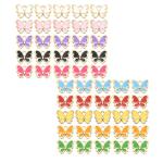 Maycreate 50Pcs Color Butterfly Charms For Jewelry Making Enamel Butterfly Pendant Gold Plated Diy Butterfly Charm Necklace Bracelets Pendent Kit For Bracelet Jewelry Making And Crafting