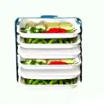 Kruvad Kitchen Multi Layer Side Dish Box 6 Layer Wall Mounted Plate Stand with 6 Small Dish and Sticker Multi-Layer Superimposed Vegetable Plate Counter Top and Wall Hanging Tray Rack