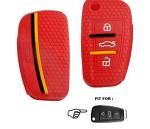 Cloudsale Red Flip Car Key Cover For Audi A1 A3 A6 Q2 Q3 Q7 Tt Tts R8 S3 S6 Rs3 3 Button Flip Key