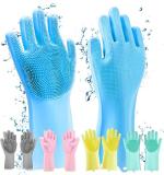 ShopiMoz Silicone Kitchen Magic Gloves for Dishwashing Rubber Dish Washing