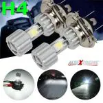 Allextreme EX-000H H4 Missile Bike LED Headlight Bulb CREE LEDs Driving DRL Head Lamp for Motorcycle, Scooter, Car, Truck, ATV (9W, Silver, 2 PCS)