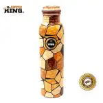Mr. Copper King Pure Copper Premium Copper Bottle Meena Brown_Stone Printed 1000ml Joint less