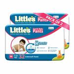 Little's Baby Pants Diapers with Wetness Indicator & 12 Hours Absorption 32 Count x Pack of 2