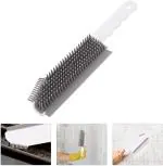 Juzr 3 in 1 Multifunctional Cleaning Brush, Crevice Scraper Silicone, for Kitchen, Bathroom, Living Room, Wall, Deck | 25 X 6 CM | 1 Pcs | Multicolor
