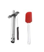 First Front Stainless Steel Regular Gas Lighter & Knife With Silicon Basting Mini Spatula Only and Multicolour, (Pack of 2) l Kitchen Tools l Essential Kitchen Tools l Tools l Kitchen l Utensils l Stainless Steel Tools l Steel Kitchen Tools l Metal Tools
