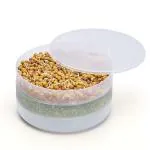 MyHomesWorld Sprout Maker - 3 Compartment Plastic Hygienic Sprout Maker Box Tupperware Grains Seeds Dal Channa Chole Ragi Organic Sprouting Jar, Tray Beans Sprout Maker for Living Healthy Life