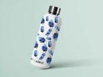 Arima UV and 3D Printed Stainless steel water bottle - Feather Mini Blue - White - 980ml