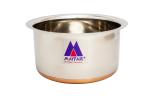 MAYFAIR+ Premium Stainless Steel Copper Base Round Bottom Glossy Tope/Milk Pot/Curry Pot/Tapeli 21cm