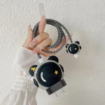 Sunny Fashion Compatible with Samsung 25W USB Type C Cartoon Character Silicone Charger Case Cover for Samsung 25W Comes with Data Cable Protective case (Multi)