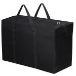 Storite Black Nylon Moisture Proof Extra Large Clothes Storage Organizer With Zip And Handle, 158 Ltr