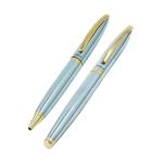 Auteur 156GJRPBP Metallic Brass Blue Ink Ball Pen (Pack Of 2)