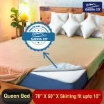 GADDA CO Cotton Feel Terry Ultra Soft Waterproof Mattress Protector | Breathable - Hypoallergenic Mattresses Cover 78'' x 60'' - Twin/Single Bed,Beige