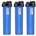 HG Techno Services 20-Inch Big Blue Jumbo 3 Filter Housing With 20 x 4.5 Inch Jumbo Housing Water-Filter with Housing Bag Filter, Pressure Meter, Wrench Big (20-inch, Blue) Jumbo Housing