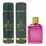 French Essence No Gas and Perfume Combi Pack (Desire, Intimate , Bloom )300ML