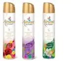 Airoma Air Freshener Spray for Home and Office - Breezy Lavender Mystic Rose Echanting rajnigandha (Pack of 3, 225ml each) | Long-lasting Fragrance