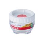 Lock & Lock Transparent Interlock Plastic Food Container with White Lid 300 ml