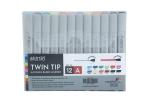 Brustro Multicolor Twin Tip Alcohol Based Basic A Marker Set (Pack Of 12)