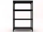 FIDVI 4 Tier Adjustable Shelf/Multipurpose (09X23X36) Inches Iron Wall Shelf/Storage Home and Kitchen/Shoe Slotted Angle Metal Rack (Black)