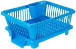 DarkPyro Plastic Dish Drainer and Drying Rack for Kitchen Blue