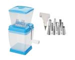 BLUE WONDER Vegetables Plastic Onion Chopper With Cake Decorating 13 Pcs Nozzle and (Multicolour, Pack of 2)