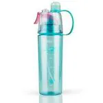 LIVE TREND Water Mist Spray Bottle, 2 In 1 Drink And Mist Water Bottle, Sports Spray Water Bottle Straw Outdoor Bicycle Water Mist Spray Bottle Sippers Dishwasher Safe, Bpa-Free, 600Ml
