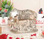 KridayKraft Kamdhenu Cow,Calf with Bal Gopal Krishna Metal Statue for Good Luck,Feng Shui As Table Top Figurine,Vastu,Religious Gau MATA Idol Home,Office&Table Decorative,Animal