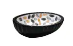 MJ CERA Table Top Wash Basin Design - Bathroom Toilet Basin - Tabletop Washing Basin - Bathroom Sink Basin (Black Ovel19x13x5)