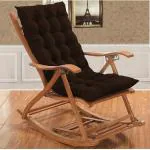Daddy Cool Super Comfy Long Rocking Chair Cotton Back Seat Cushion Chair Pad for Home & Office Chair Cushion ( 45 x 16 Brown )