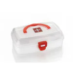 First Aid Box with Handle White Plastic BPA-Free Durable and Portable for Home Office Travel and Emergencies