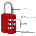 ABOUT SPACE Number Lock (3 Pack)- 3-Digit Number Combination Anti-Theft Zinc Alloy Lock-Resettable PIN Number Padlock for Door,Luggage, Suitcase-Polished Finishing (6 x 2.3cm) (Grey, Black, Red)