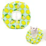 Qpets Cat Cone Collar Comfy & Soft Stuffed PP Cotton Adjustable Size Machine Washable, After Surgery for Anti-Licking Dog E Collar,Surgery Recovery Collar for Pet (M:16-29cm)