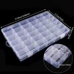 SELOVIA 36 Grids Plastic Organizer Box Clear Beads Storage Container Jewellery Box with Adjustable Dividers for Washi Tapes, Thread, Craft and Rock Collection (PACK OF 1)