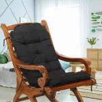 Faburaa Rio Soft & Relaxing Jute Seat Cushion for Patio Chair Rocking Chair 24x50 Inch (Black)