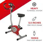 PowerMax Fitness BU-200-NX121 Premiun Upright Exercise Bike for Home Use,HDR foam grip,Comfortable Cusion Seat,Adjustable Height,Exercise Cycle