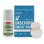 Sirona Underarm Sweat Pads 12s and Underarm Roll On Deodorant Oud Allure 50ml