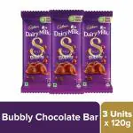 Cadbury Dairy Milk Silk Bubbly Chocolate bar, 120g (Pack of 3)