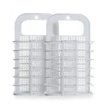 PRIME PICK Laundry Hamper Bag for Bathroom, Bedroom, Kitchen, Home, Office || Wall Mounted Bathroom Hanging Foldable 2 Piece of Laundry storage Basket for Dirty Clothes (White)