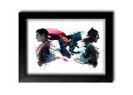 Blue Nexus Batman Vs Superman Wall Poster with Wall Frame Room Art Painting Collection A4 size 10x13