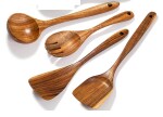 Whinsy Utensils Set For Non Stick Cookware Teak Wood Spatula-High Quality Pack Of 4