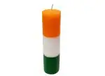 Thirteenkcanddle Pillar Candles Square Candle in Tricolor For Independance and Republic Day Set of 1