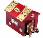 SPINFLUENCE Wood Piggy Bank (10.16x10.16x15.24cm, Brown) Single,