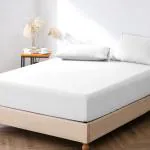 Pizuna White Cotton, Sateen Weave Queen Size Fitted Bedsheets Queen Size, 63X76 Inch With 2 Pillow Cover