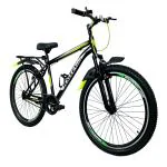 Ralley Gold JAGUAR Series 26T MTB Bicycle with Carrier, Front Suspension, Double Wall Alloy Rims, Dual Power Brakes (Black/Green)