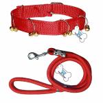 THE DDS STORE Dog Belt Combo of Ghungroo Collar with Lead 1.5m Lengthy Dog 1inch Width and 32-40 cm Length Collar & Leash Best for Small to Medium Breed Dogs-Red